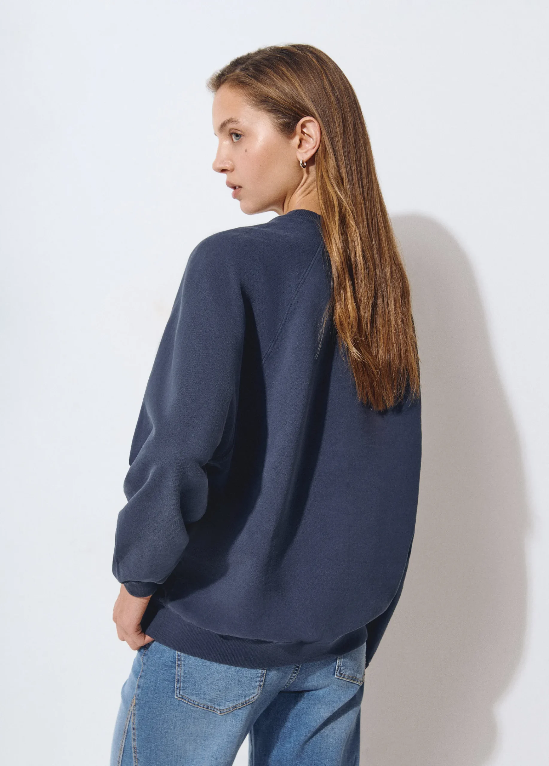 Brownie Sudaderas*Sudadera bordada manga ranglan Azulmarino
