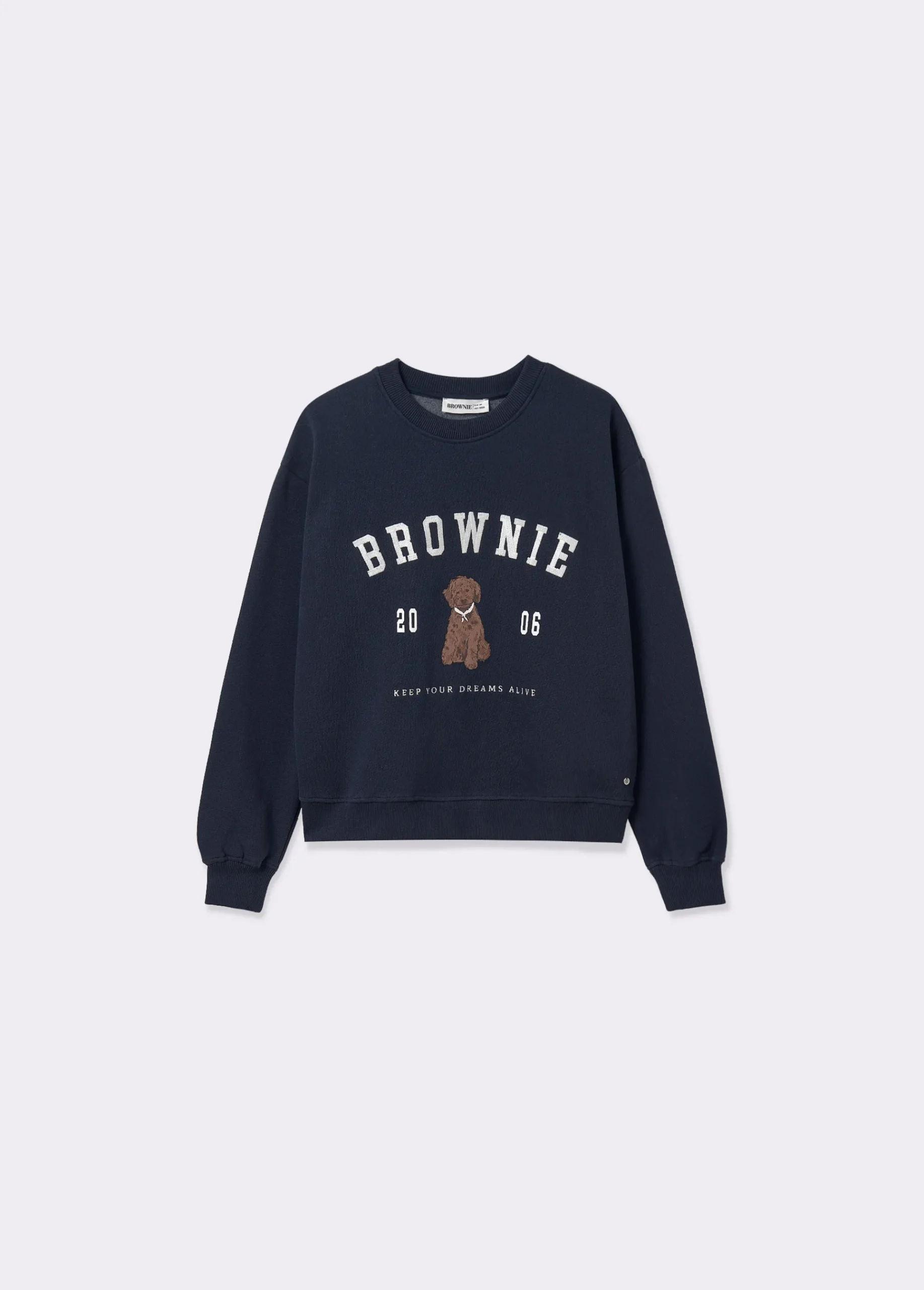 Brownie Sudaderas*Sudadera bordada print perrito Marino