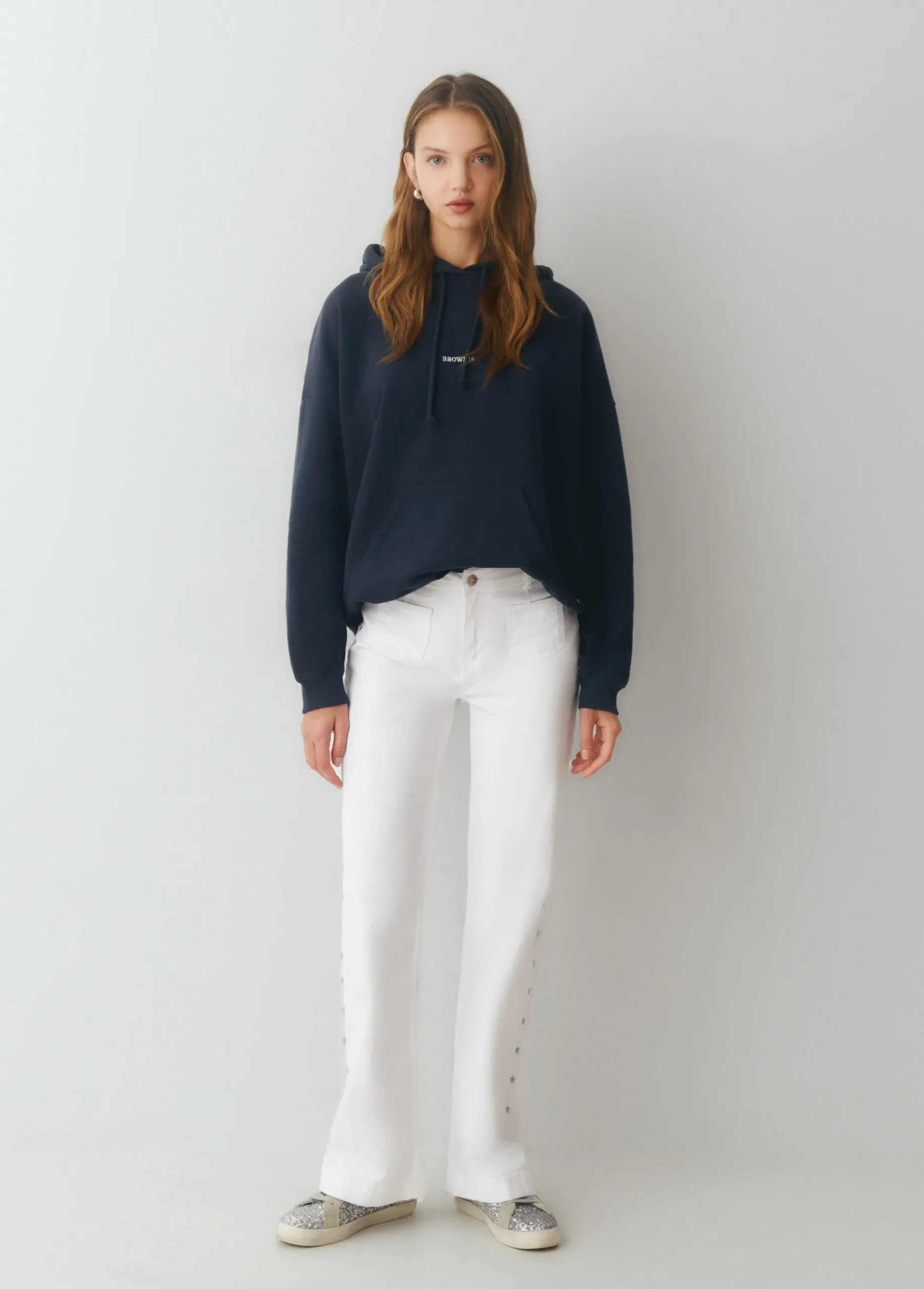 Brownie Sudaderas*Sudadera con capucha y bordado Azuloscuro