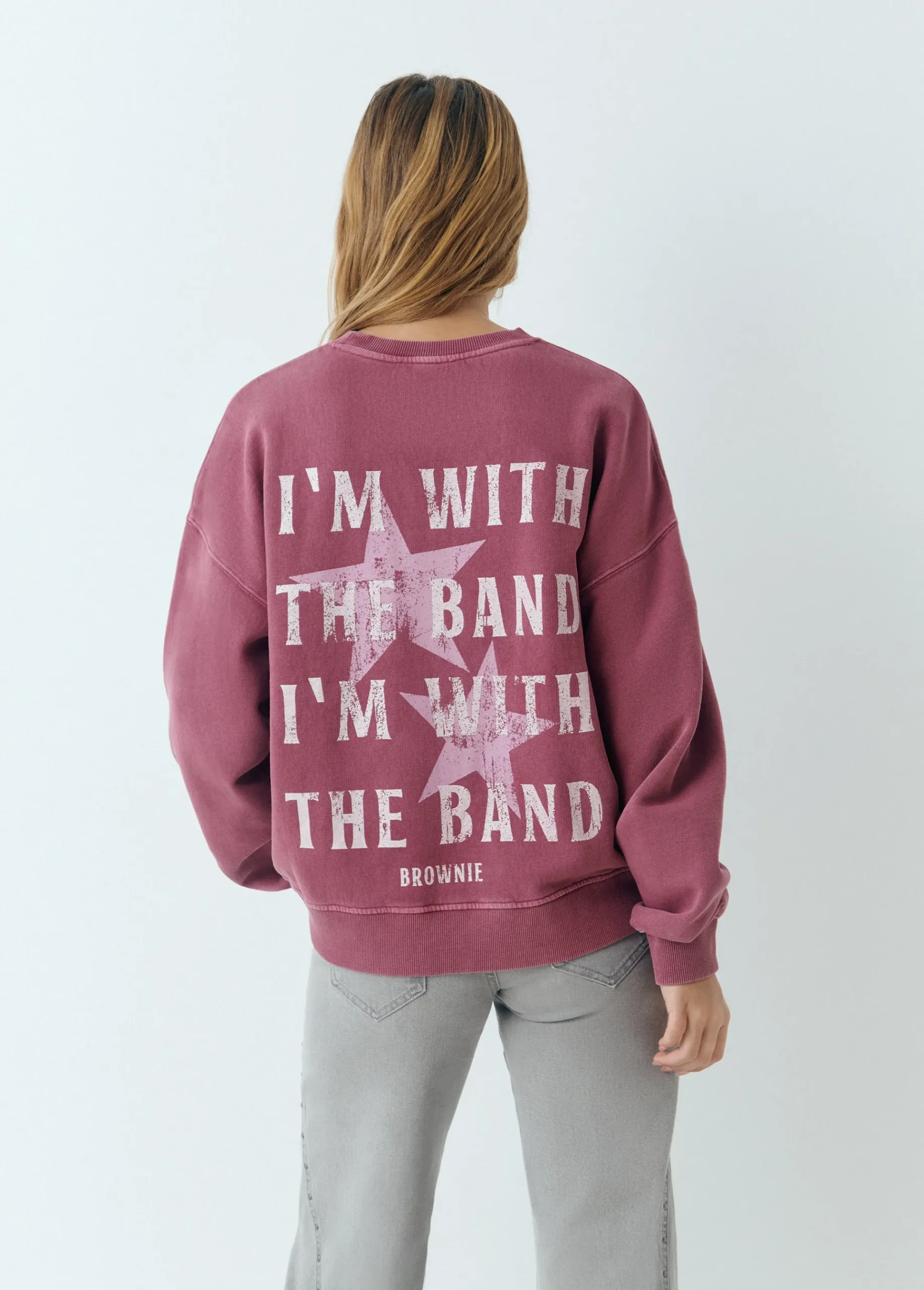 Brownie Sudaderas*Sudadera print espalda glitter Berenjena