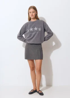 Brownie Sudaderas*Sudadera print estrellas Gris