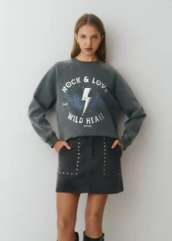 Brownie Sudaderas*Sudadera print posicional foil Grisoscuro