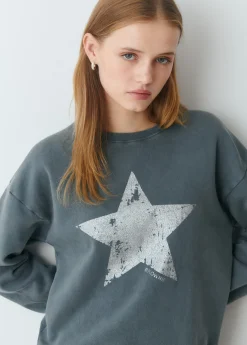 Brownie Sudaderas*Sudadera print posicional estrella Gris