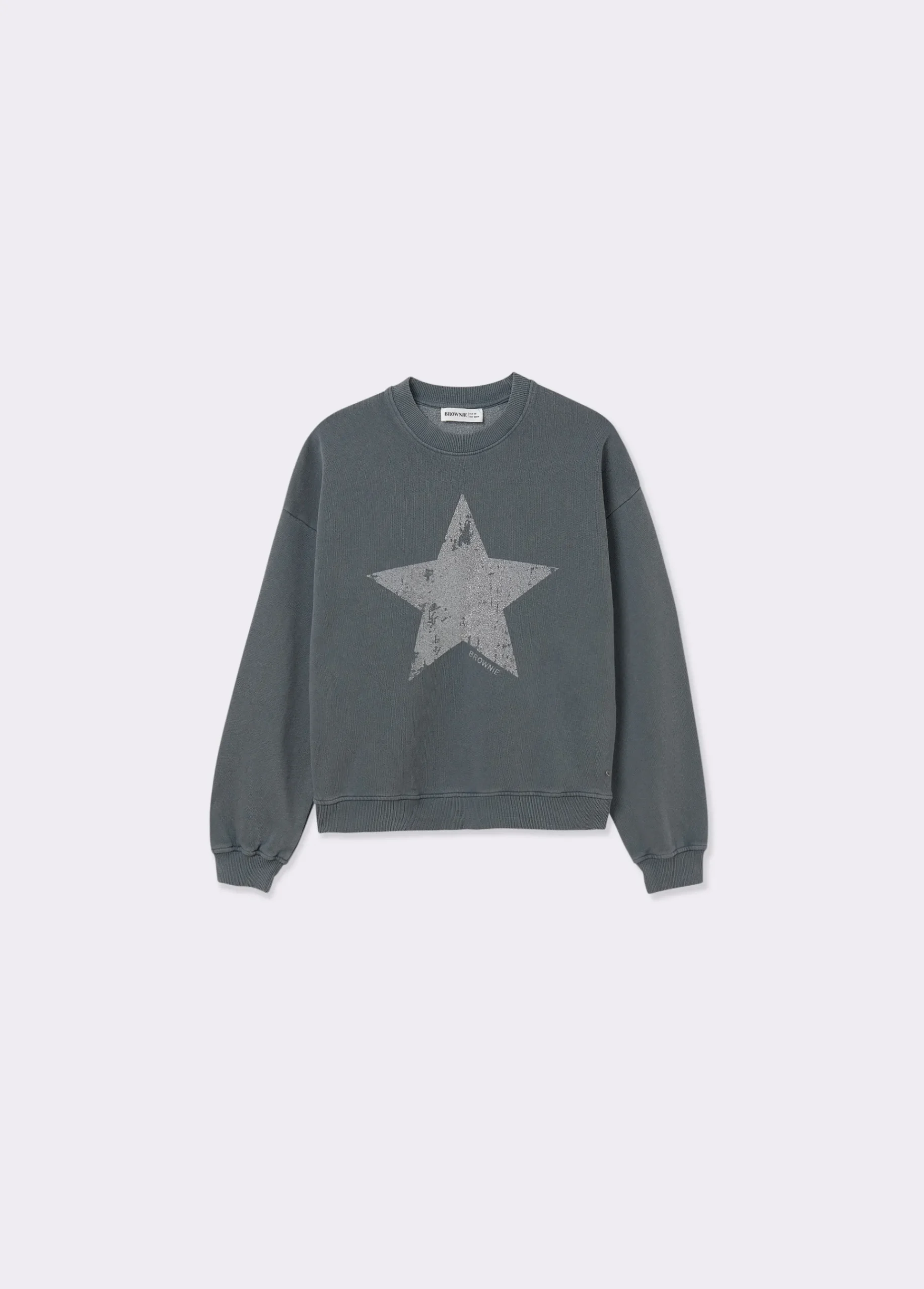 Brownie Sudaderas*Sudadera print posicional estrella Gris