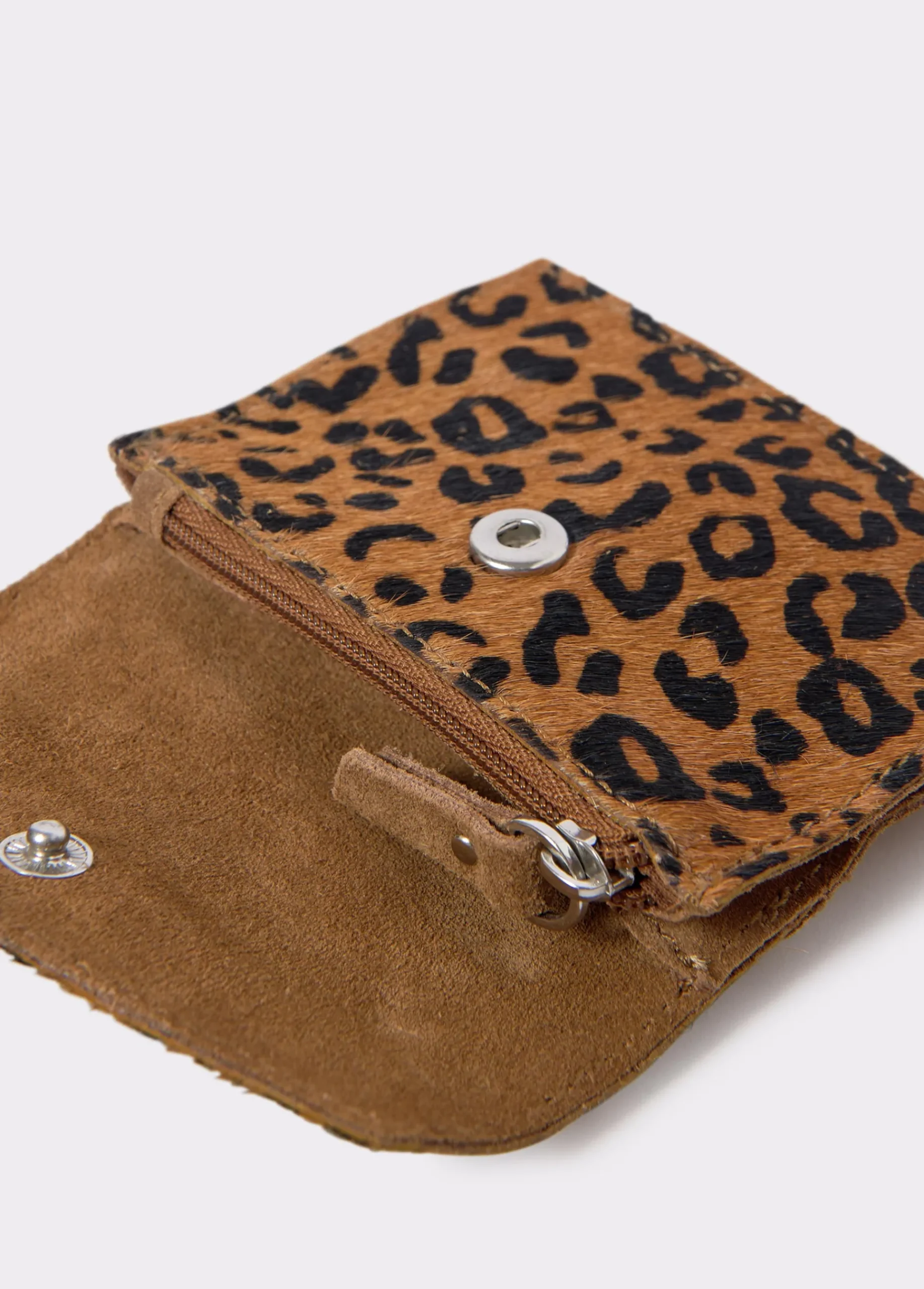 Brownie Monederos*Tarjetero solapa piel estampado animal Negro