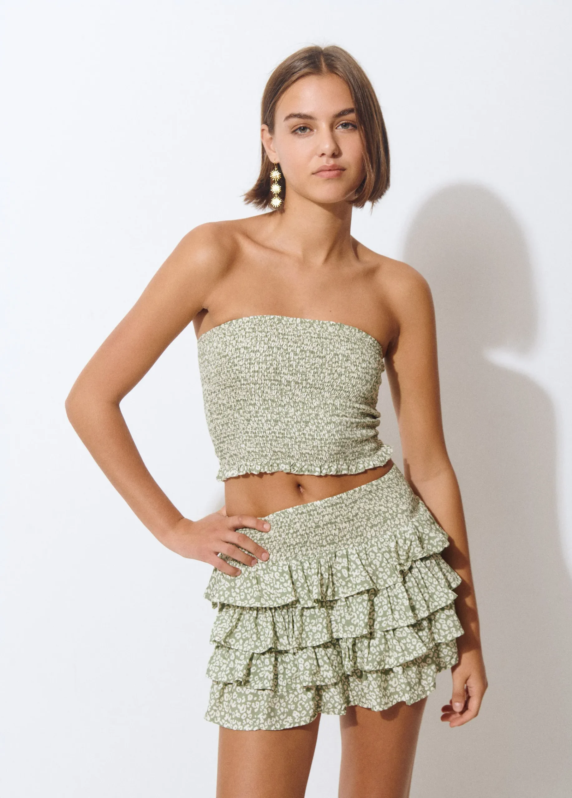 Brownie Camisetas Y Tops*Top bandeau animal print Kaki
