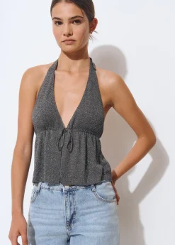 Brownie Camisetas Y Tops*Top halter cortina Grismedio
