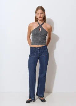 Brownie Camisetas Y Tops*Top halter hilo metalizado Plata