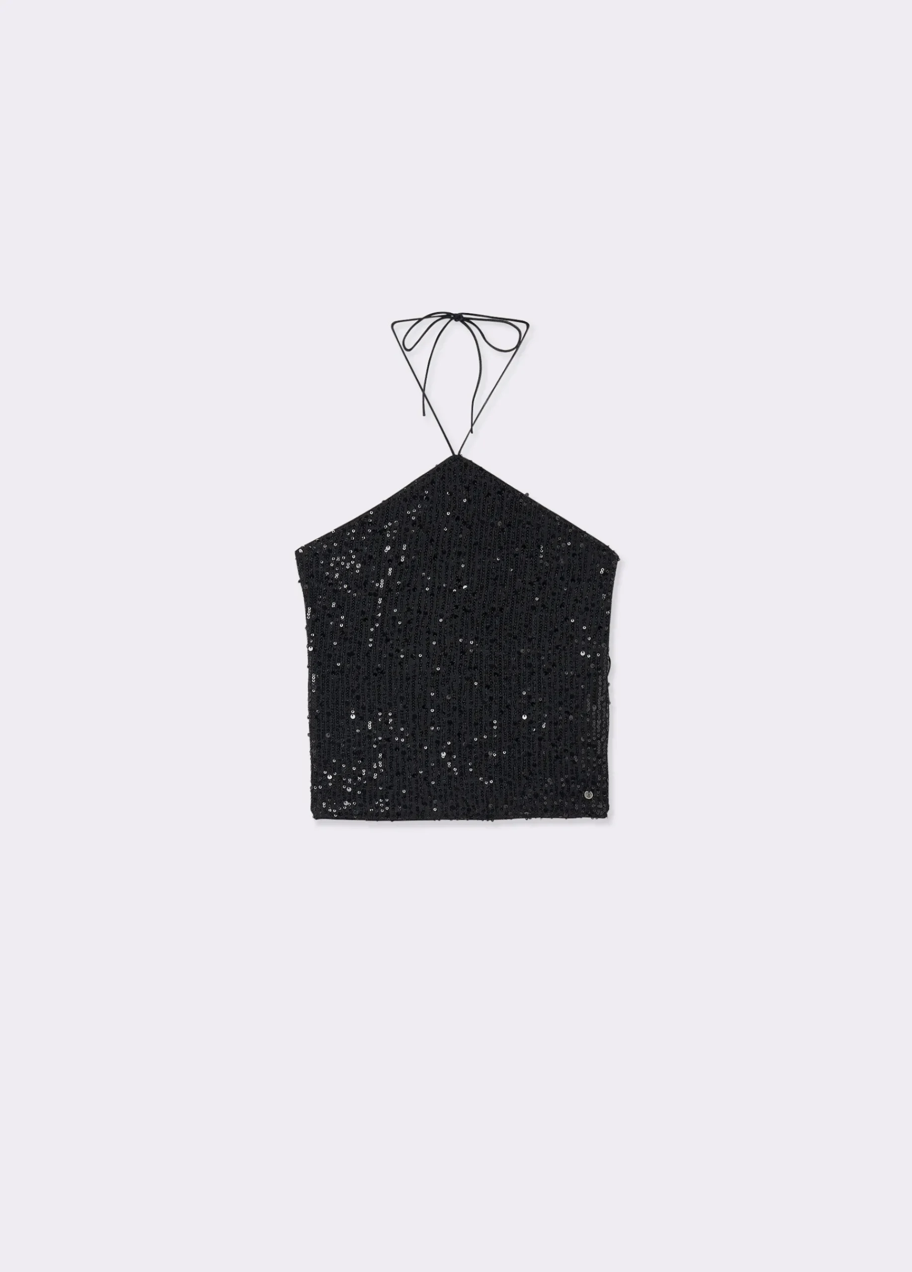 Brownie Total Look*Top halter lentejuelas negras Negro