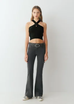 Brownie Camisetas Y Tops*Top punto cruzado Negro