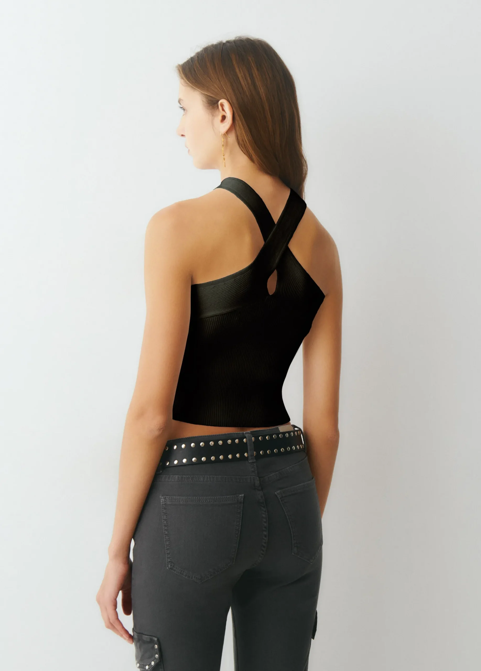 Brownie Camisetas Y Tops*Top punto cruzado Negro