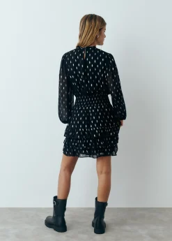 Brownie Vestidos Y Monos|Total Look*Vestido brillo smock cintura Negro