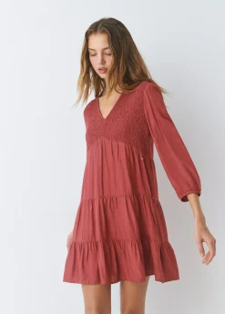 Brownie Vestidos Y Monos*Vestido corto liso Teja