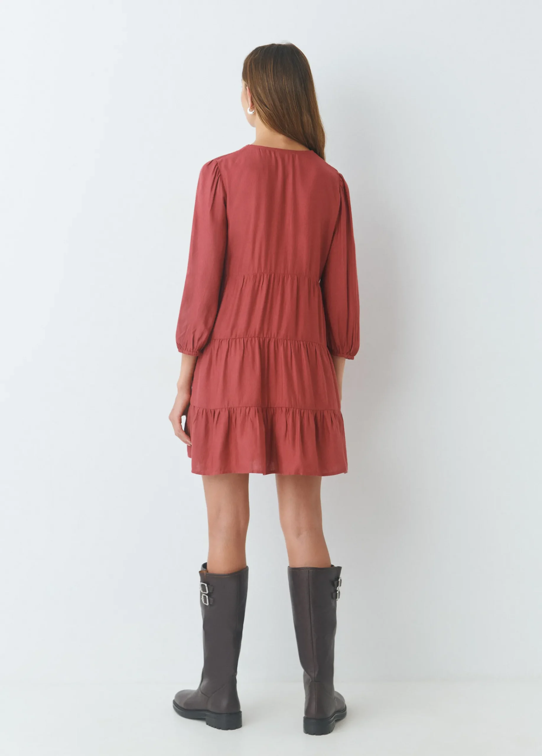 Brownie Vestidos Y Monos*Vestido corto liso Teja