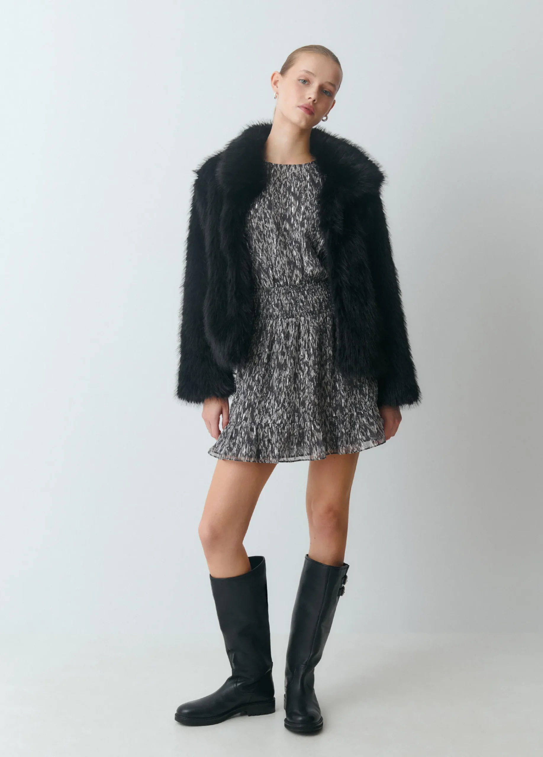 Brownie Vestidos Y Monos*Vestido cut out brillo estampado Gris