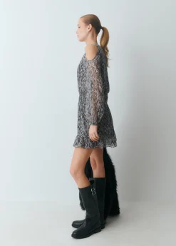 Brownie Vestidos Y Monos*Vestido cut out brillo estampado Gris