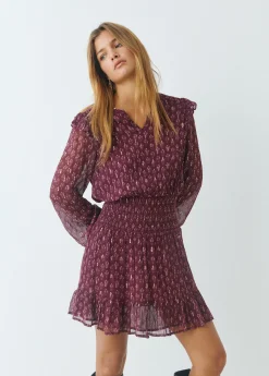 Brownie Vestidos Y Monos|Total Look*Vestido estampado sello indio Berenjena