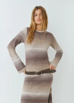 Brownie Vestidos Y Monos|Punto*Vestido largo space dyed Marron