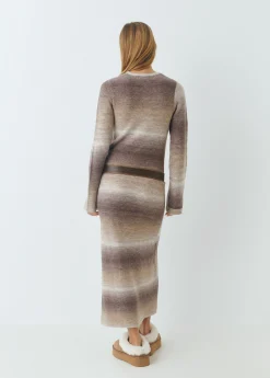 Brownie Vestidos Y Monos|Punto*Vestido largo space dyed Marron