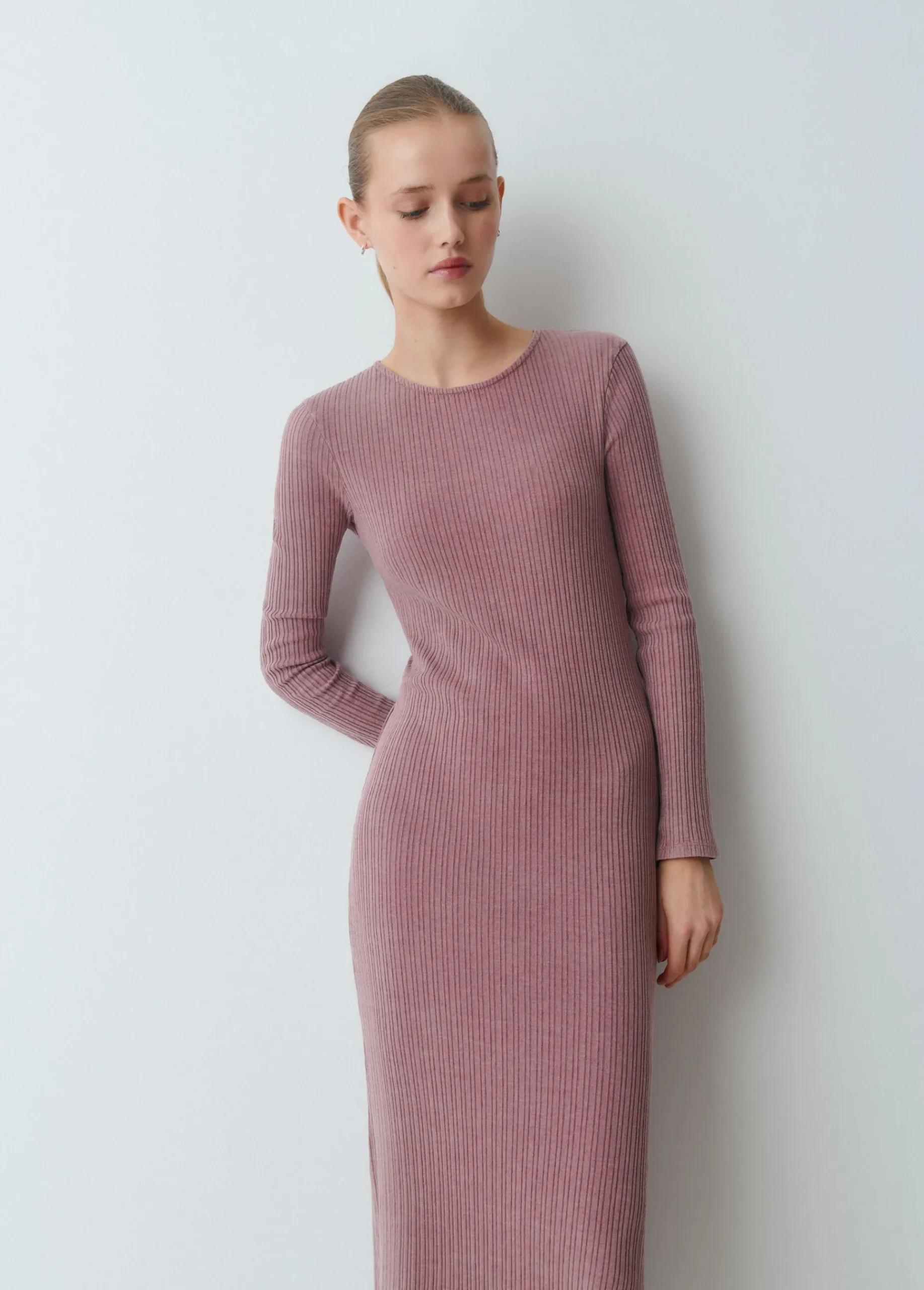 Brownie Vestidos Y Monos*Vestido midi canalé Rosado