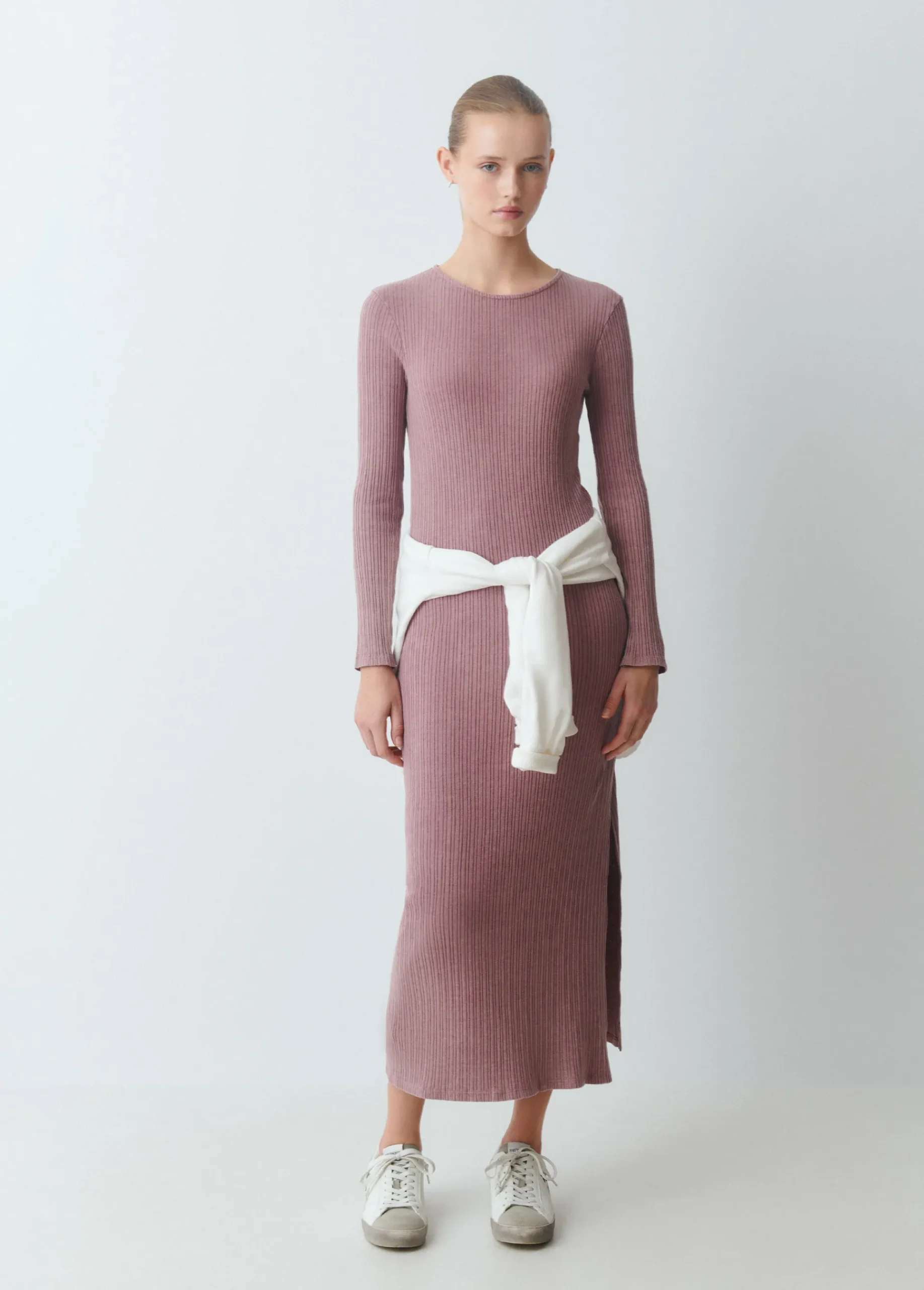 Brownie Vestidos Y Monos*Vestido midi canalé Rosado