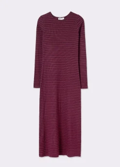 Brownie Vestidos Y Monos*Vestido midi rib raya tejida Berenjena