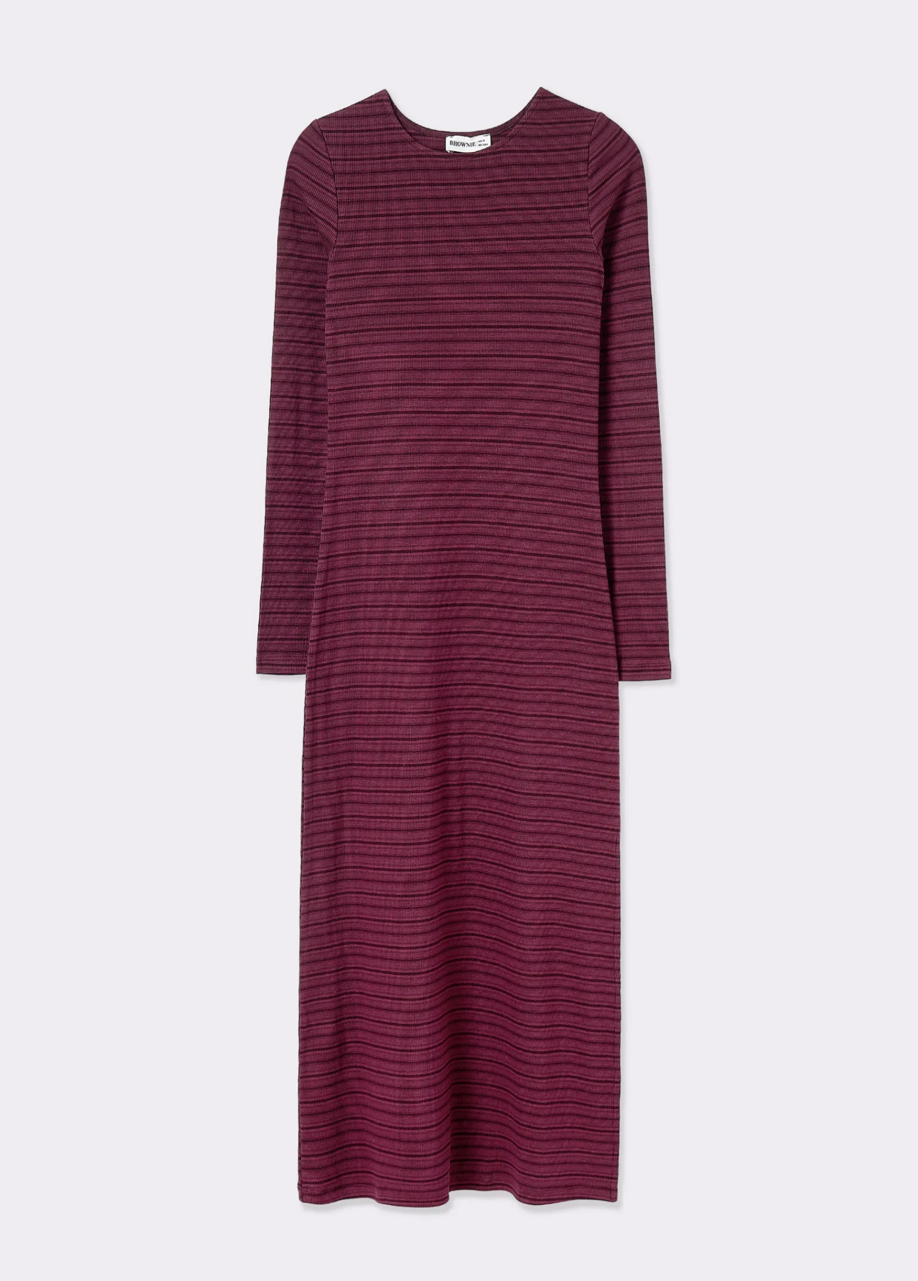 Brownie Vestidos Y Monos*Vestido midi rib raya tejida Berenjena