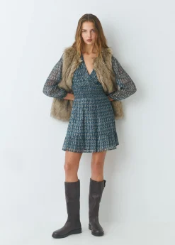 Brownie Vestidos Y Monos*Vestido smock cintura sello indio brillo