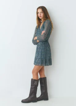 Brownie Vestidos Y Monos*Vestido smock cintura sello indio brillo