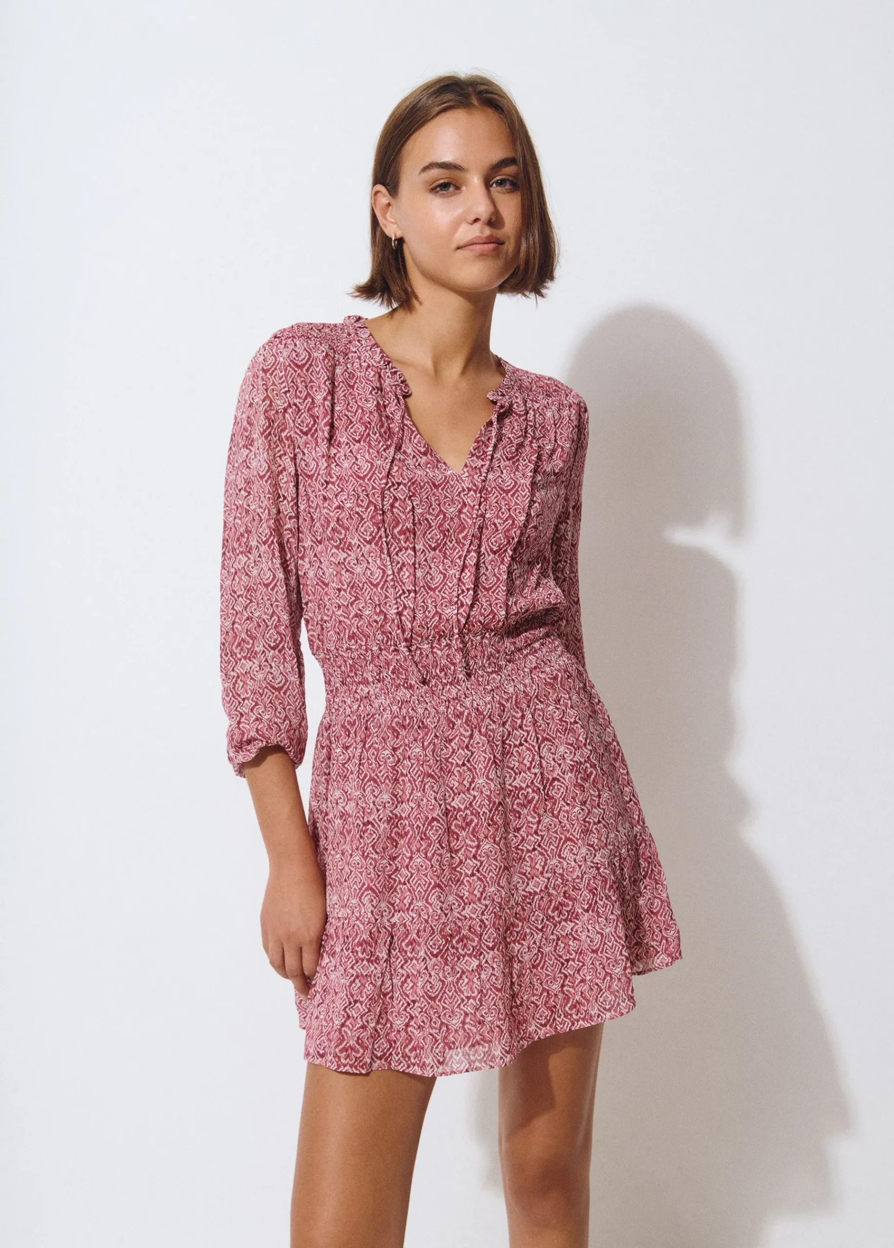 Brownie Vestidos Y Monos*Vestido smock estampado Teja